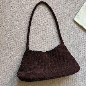Elegant Brown Woven Shoulder Bag